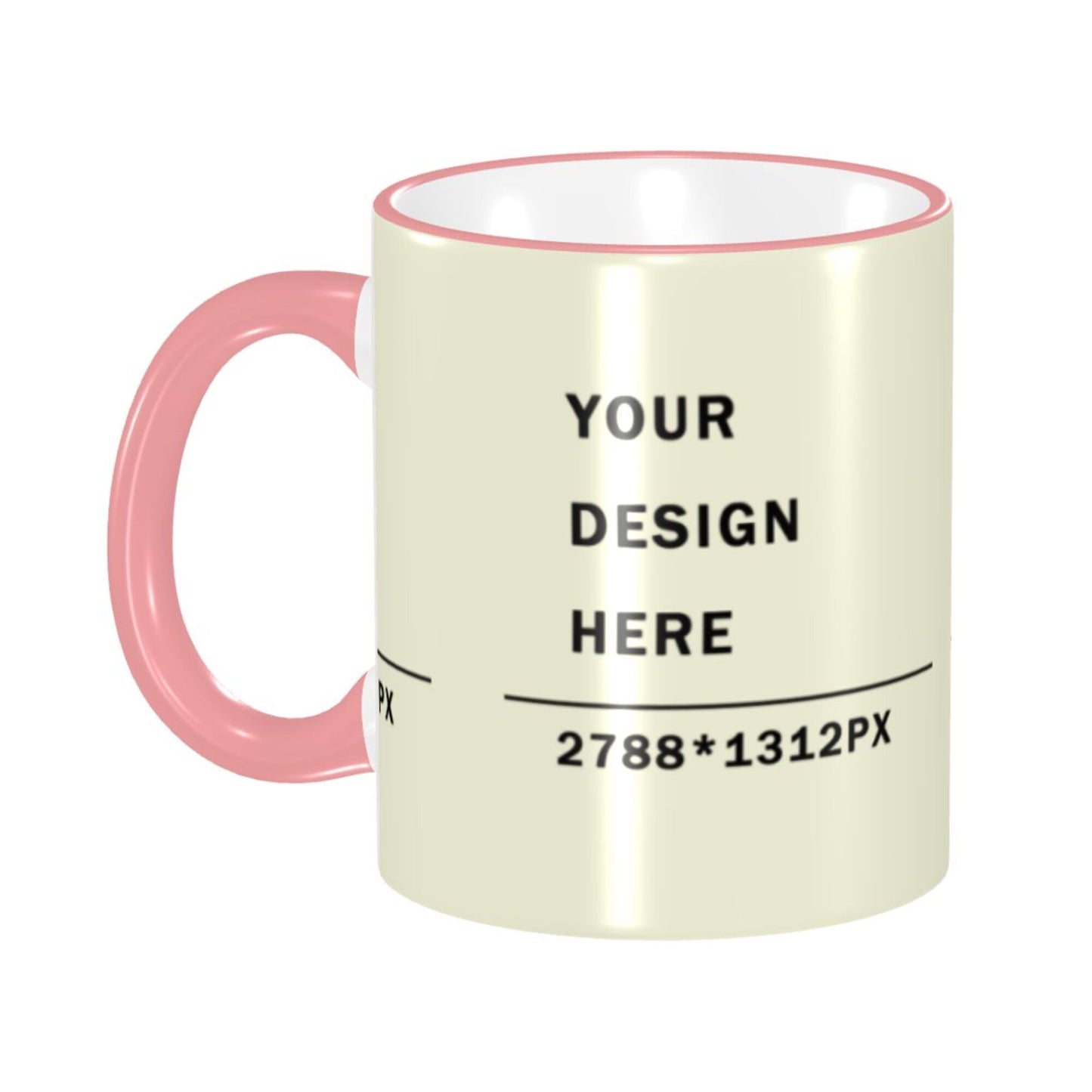 Design your Mug -Colored Edge Ceramic Mug-Surface Around Printed