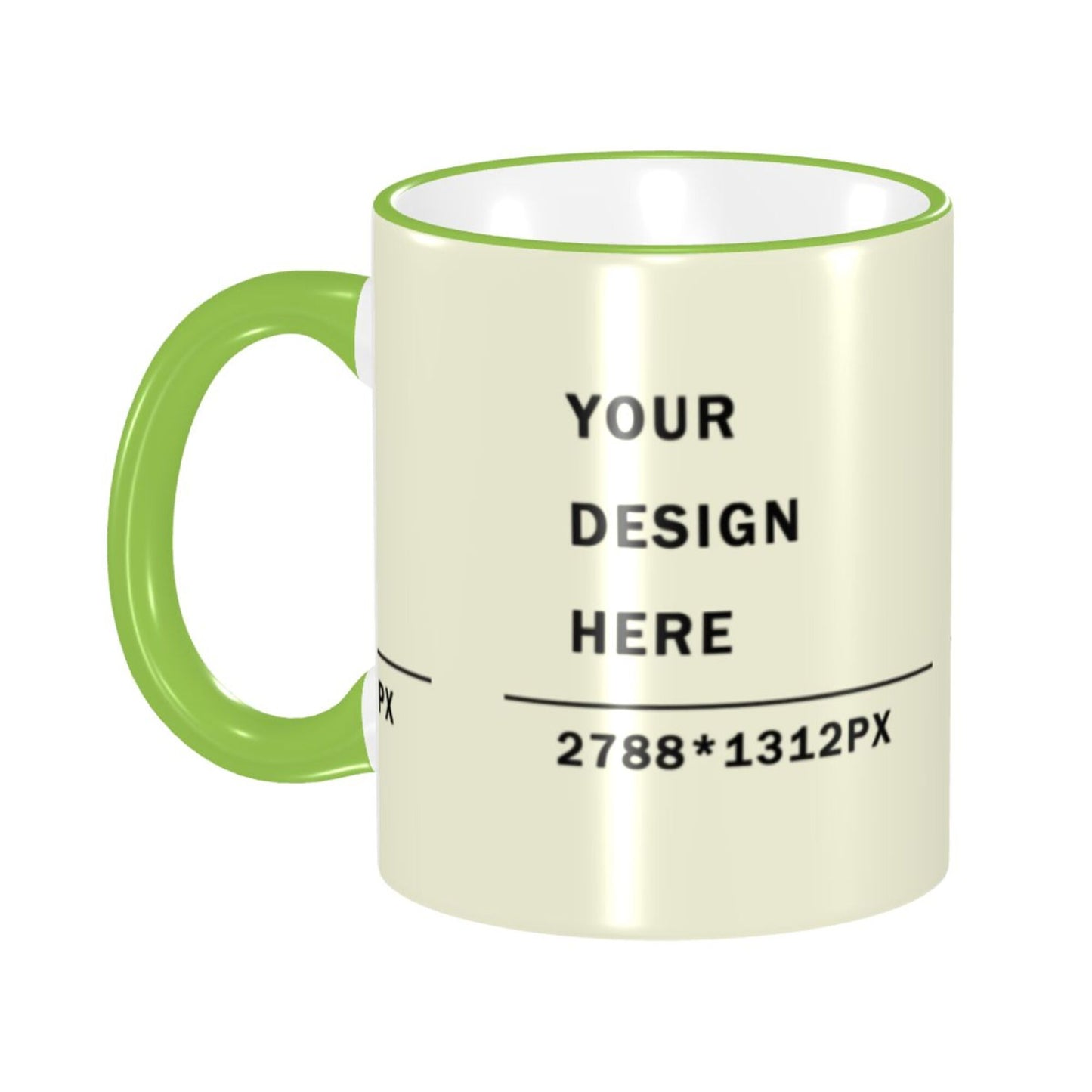 Design your Mug -Colored Edge Ceramic Mug-Surface Around Printed