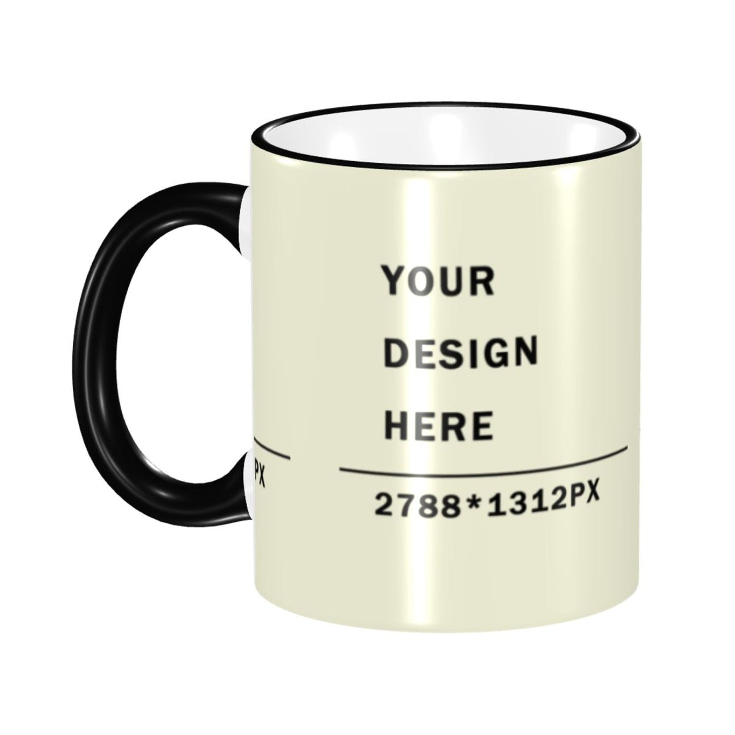 Design your Mug -Colored Edge Ceramic Mug-Surface Around Printed