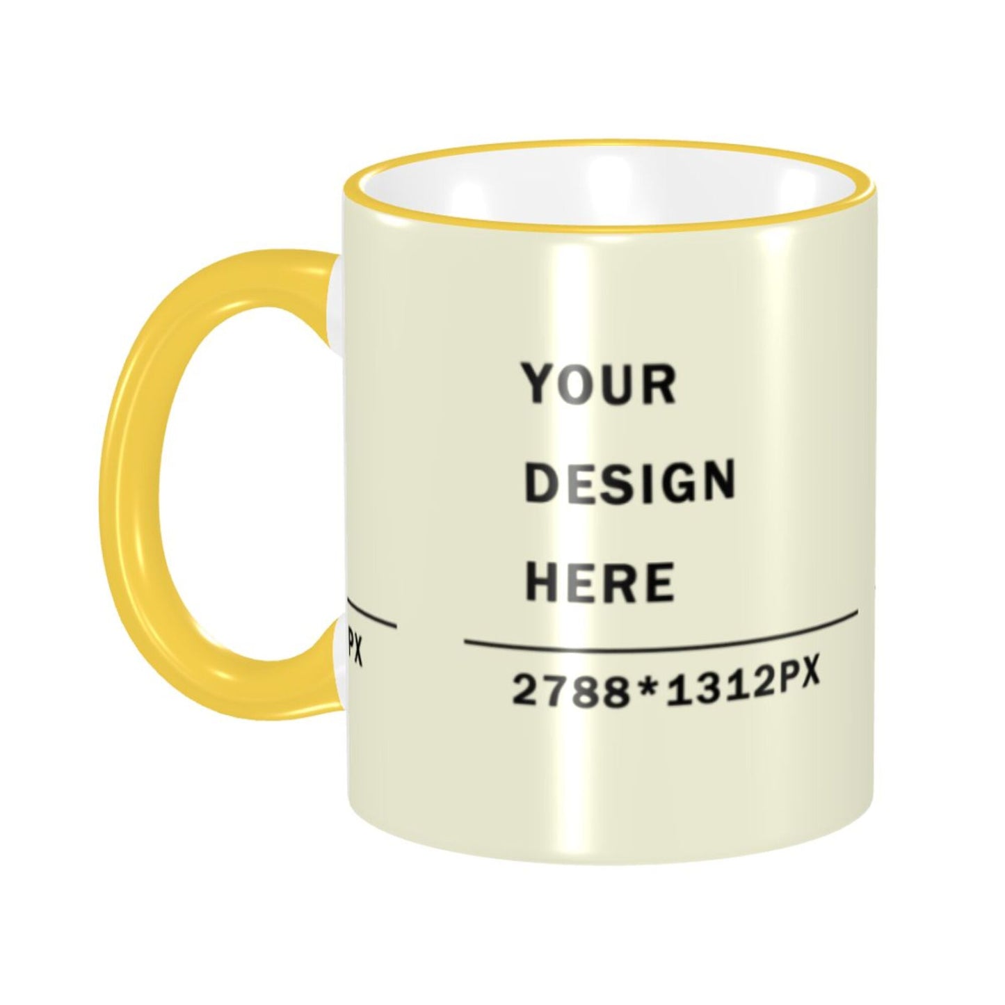 Design your Mug -Colored Edge Ceramic Mug-Surface Around Printed