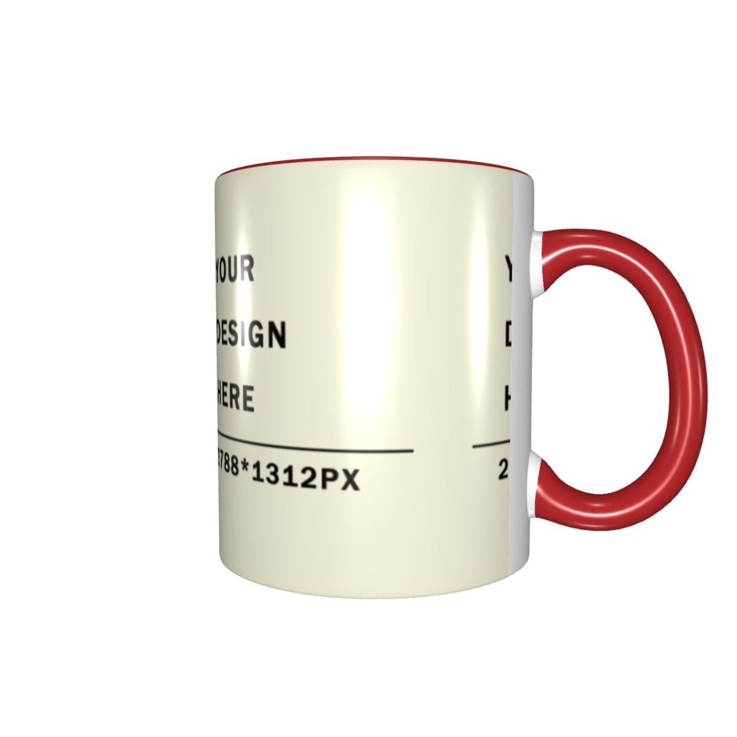 Design your Mug -Colored Edge Ceramic Mug-Surface Around Printed