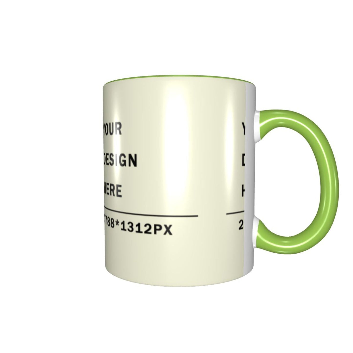 Design your Mug -Colored Edge Ceramic Mug-Surface Around Printed