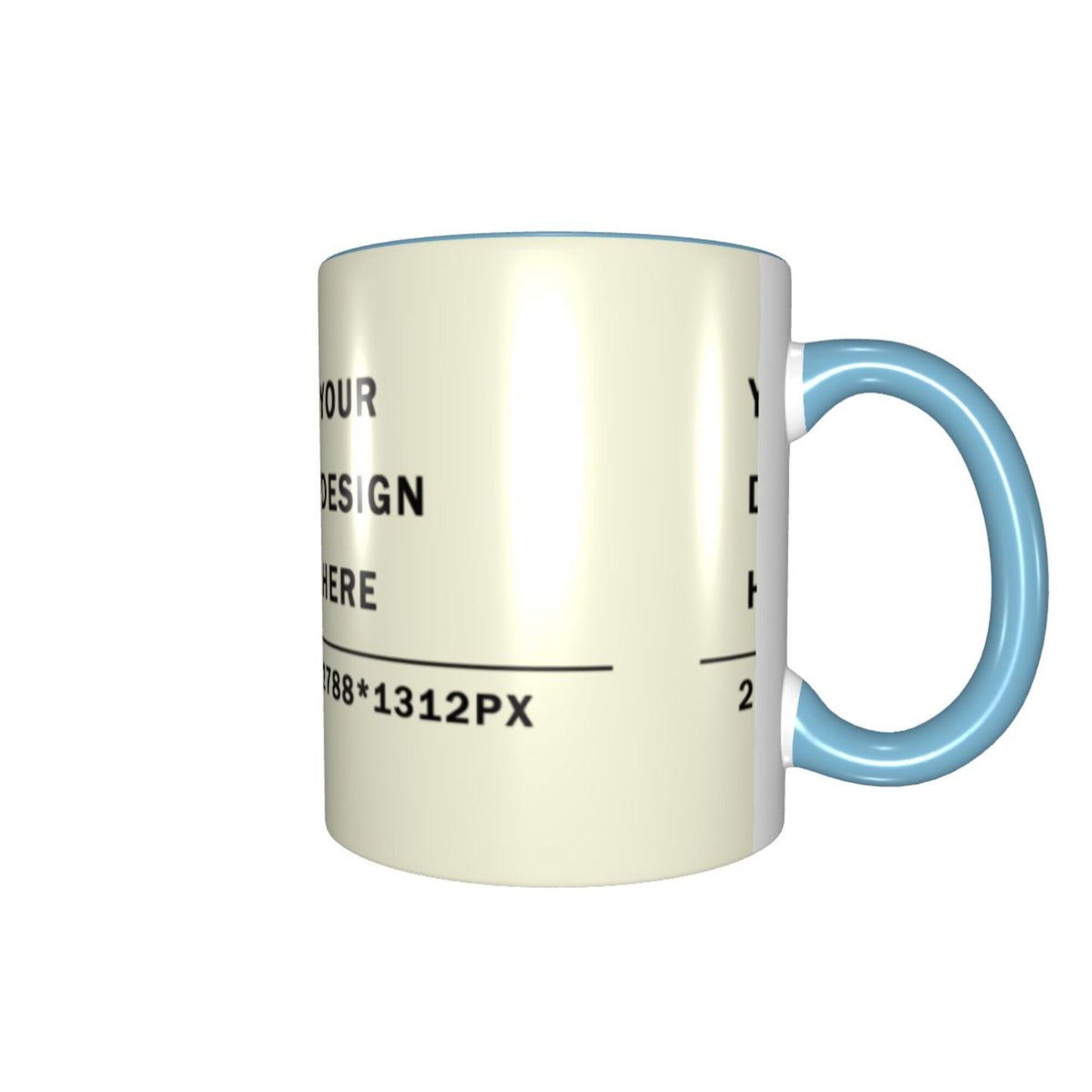 Design your Mug -Colored Edge Ceramic Mug-Surface Around Printed