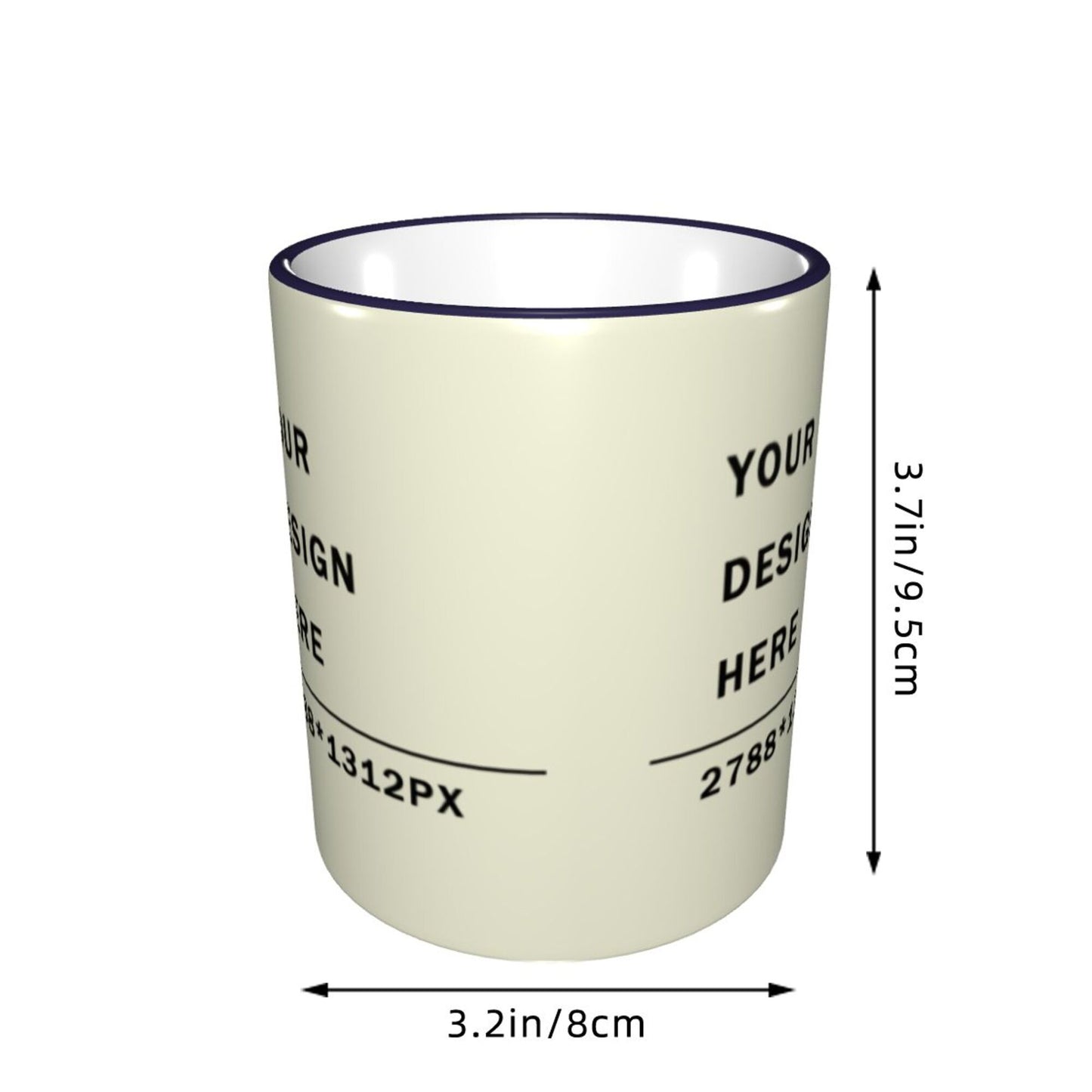 Design your Mug -Colored Edge Ceramic Mug-Surface Around Printed