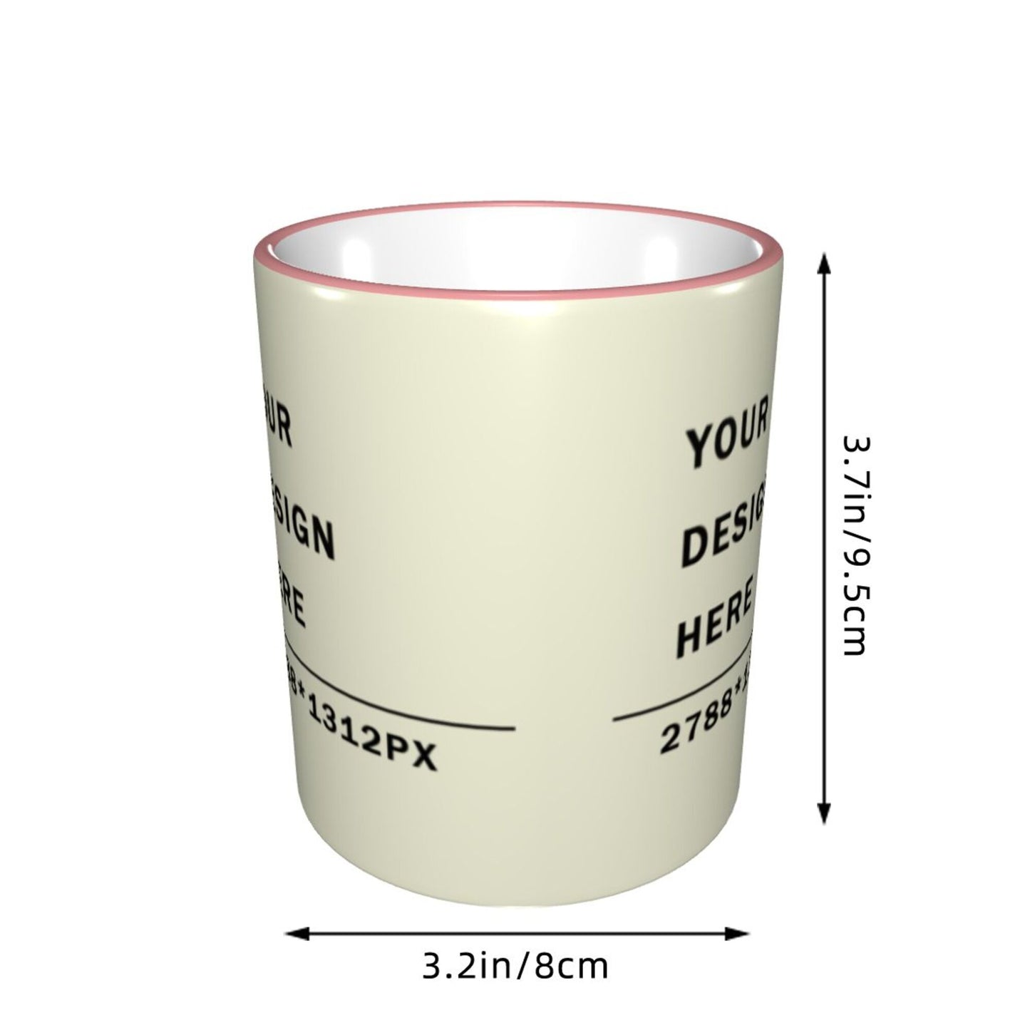 Design your Mug -Colored Edge Ceramic Mug-Surface Around Printed