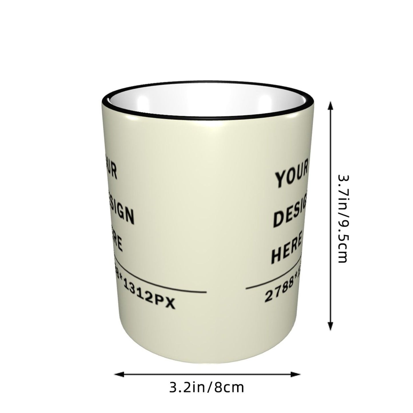 Design your Mug -Colored Edge Ceramic Mug-Surface Around Printed