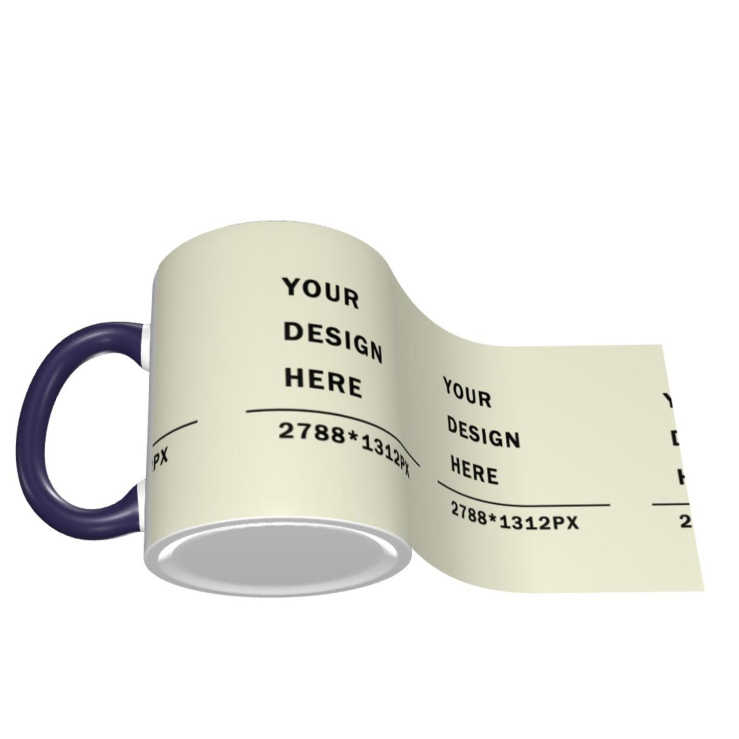 Design your Mug -Colored Edge Ceramic Mug-Surface Around Printed