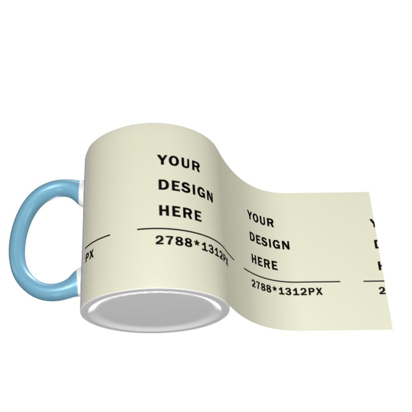 Design your Mug -Colored Edge Ceramic Mug-Surface Around Printed