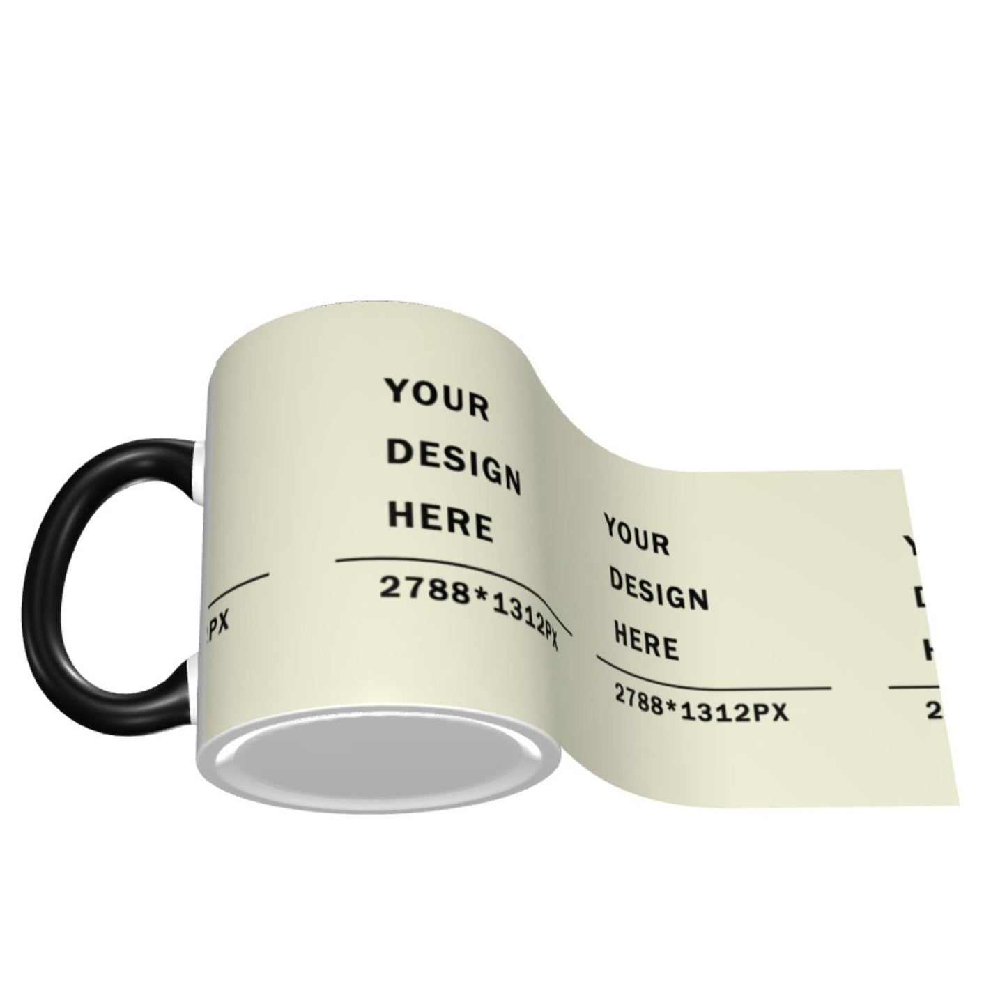 Design your Mug -Colored Edge Ceramic Mug-Surface Around Printed