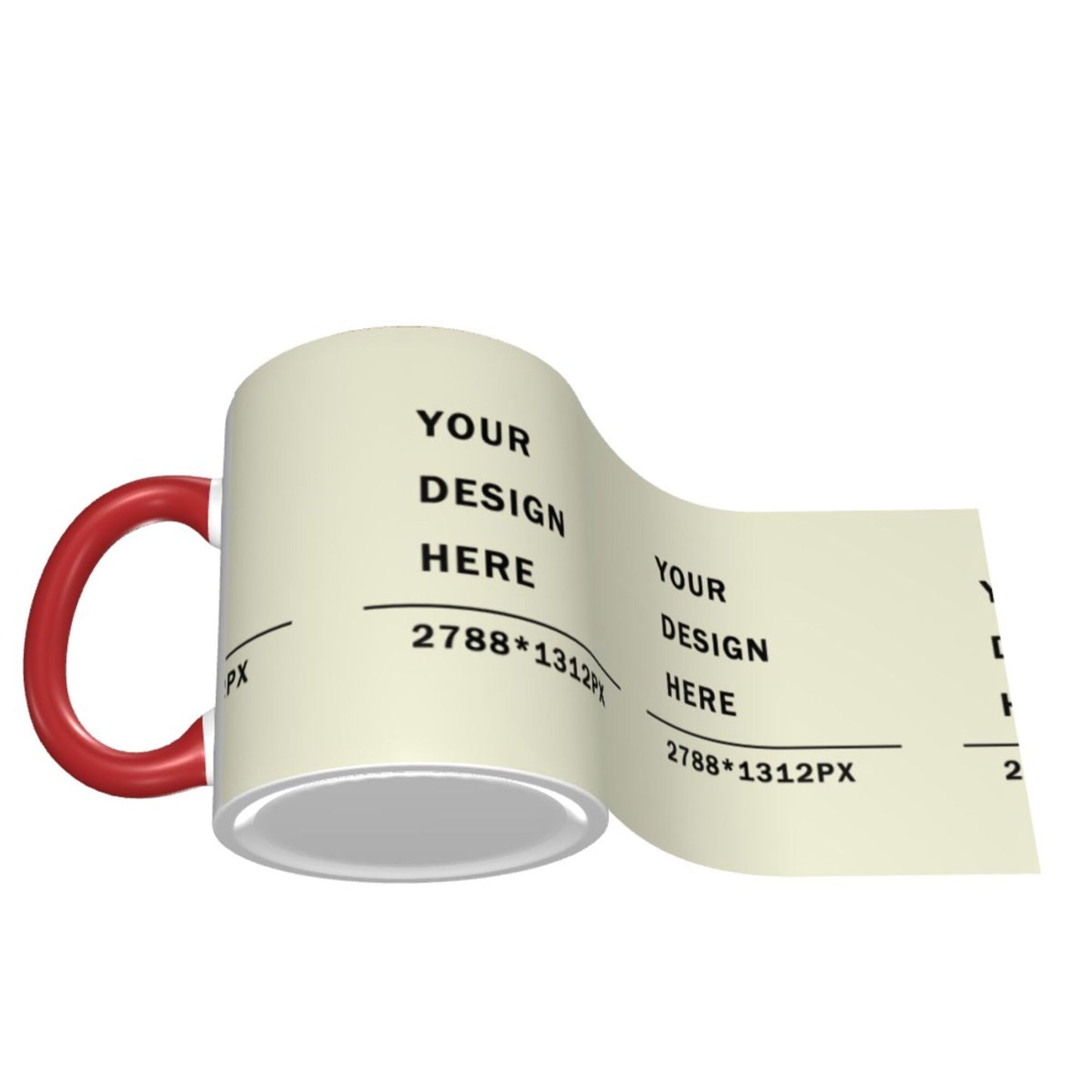 Design your Mug -Colored Edge Ceramic Mug-Surface Around Printed