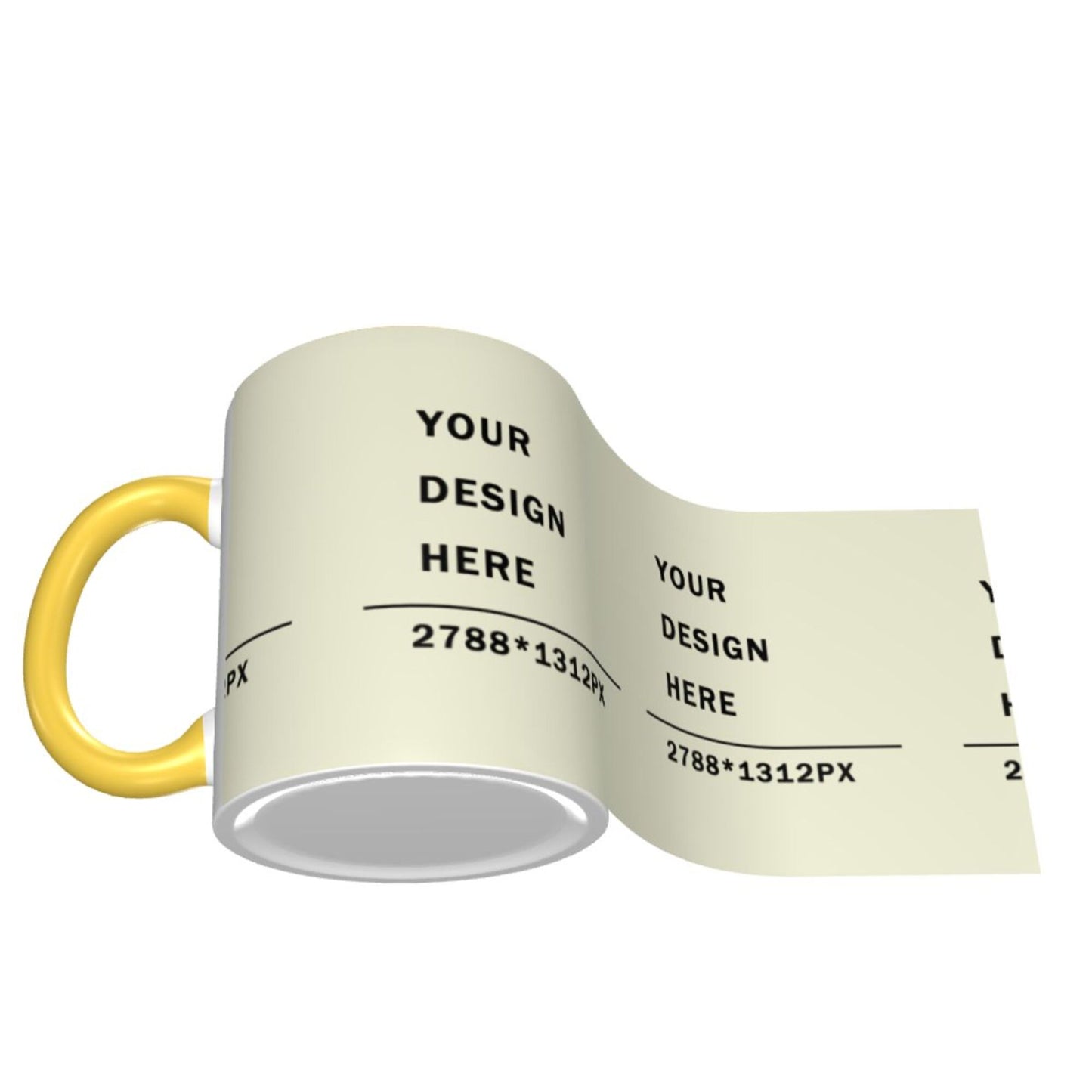 Design your Mug -Colored Edge Ceramic Mug-Surface Around Printed