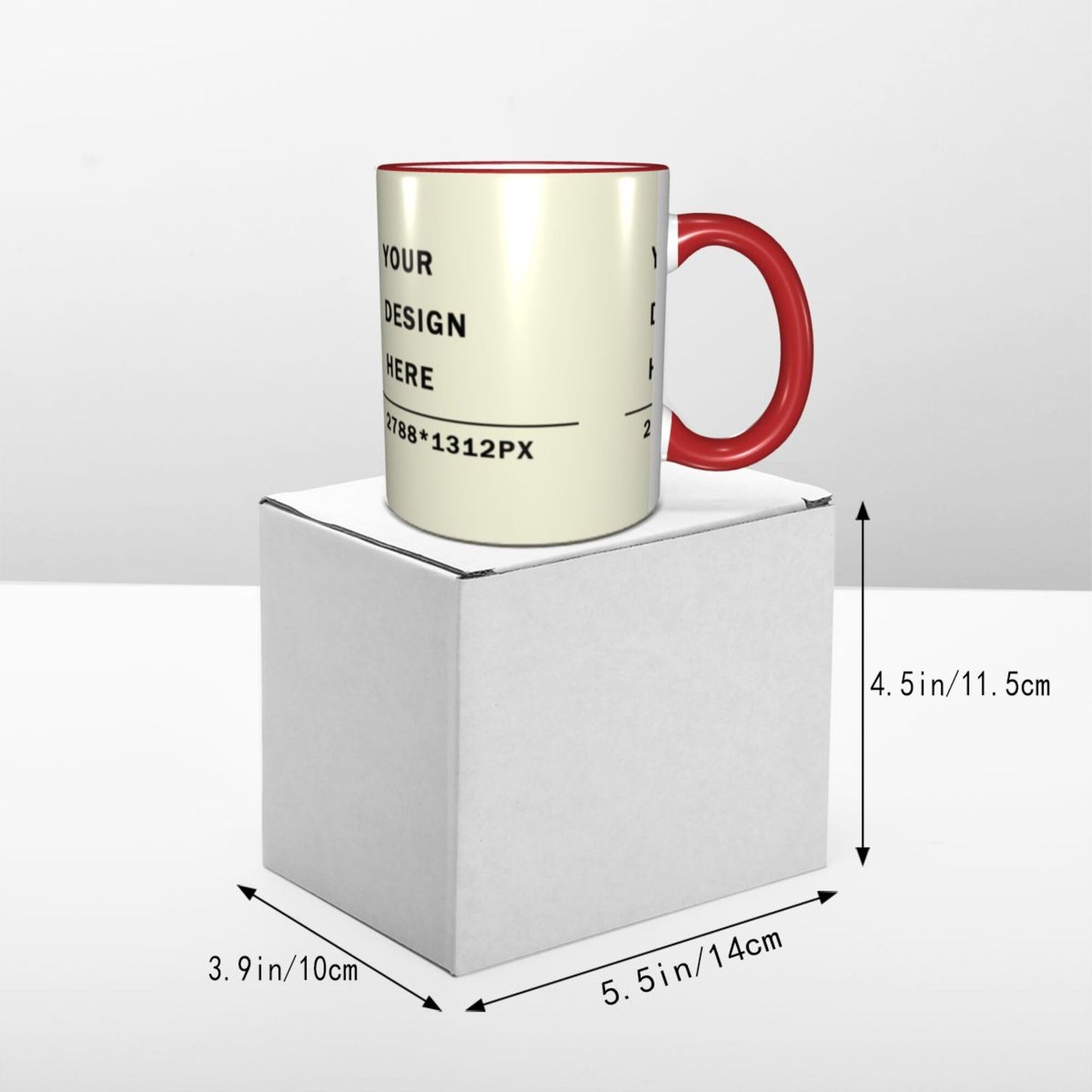 Design your Mug -Colored Edge Ceramic Mug-Surface Around Printed