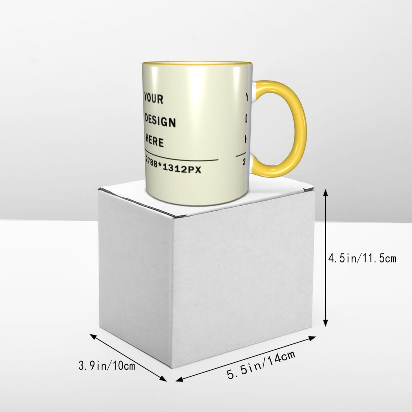 Design your Mug -Colored Edge Ceramic Mug-Surface Around Printed