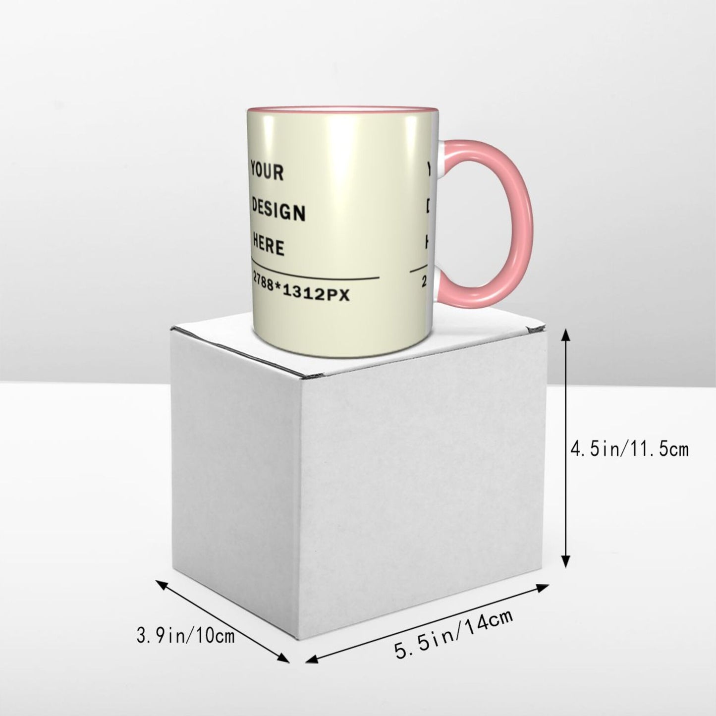 Design your Mug -Colored Edge Ceramic Mug-Surface Around Printed