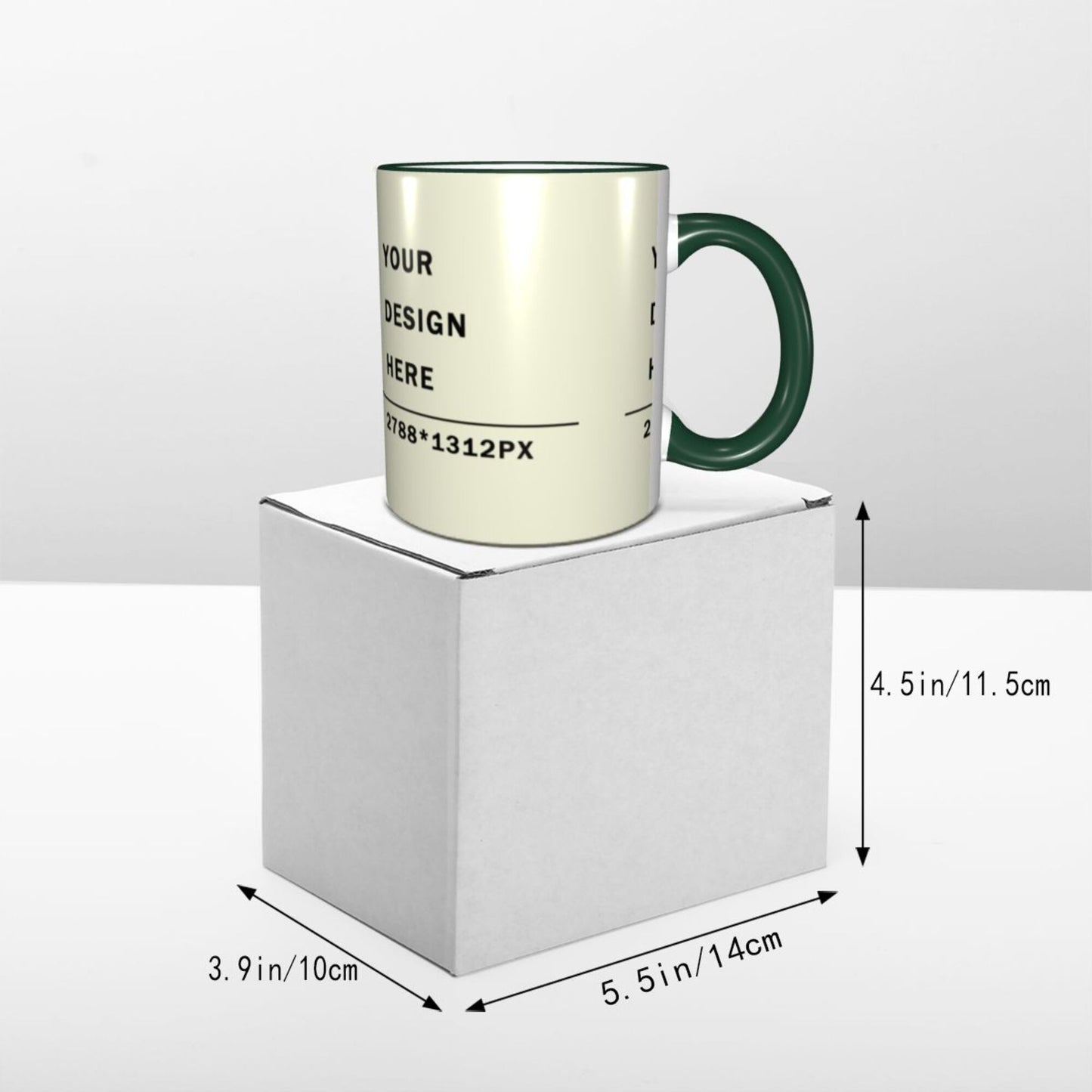 Design your Mug -Colored Edge Ceramic Mug-Surface Around Printed