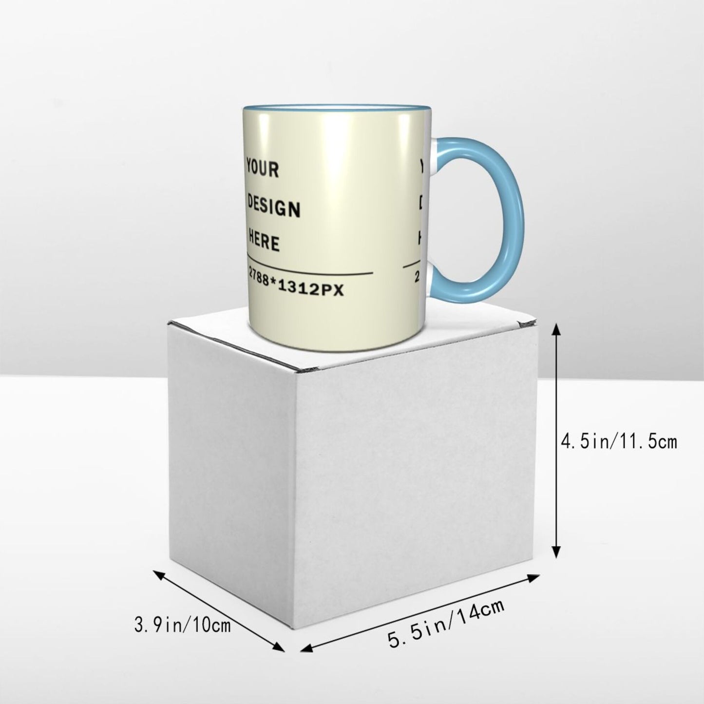 Design your Mug -Colored Edge Ceramic Mug-Surface Around Printed