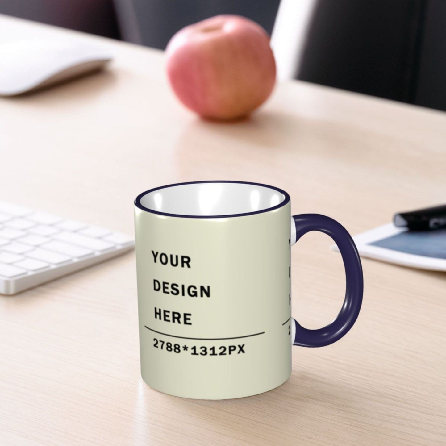 Design your Mug -Colored Edge Ceramic Mug-Surface Around Printed