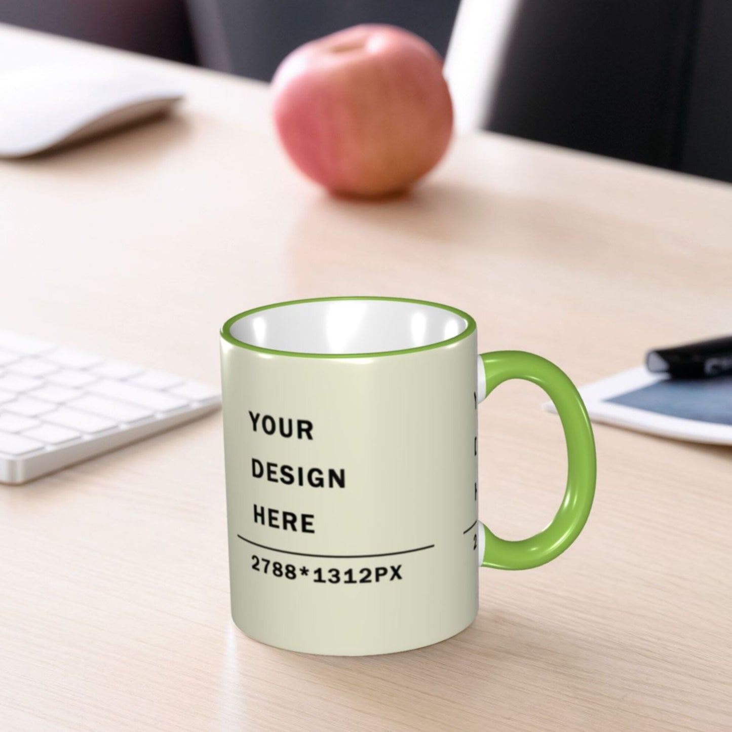 Design your Mug -Colored Edge Ceramic Mug-Surface Around Printed