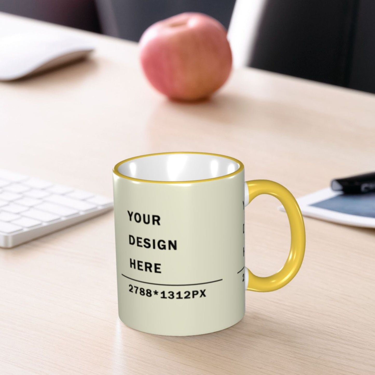 Design your Mug -Colored Edge Ceramic Mug-Surface Around Printed