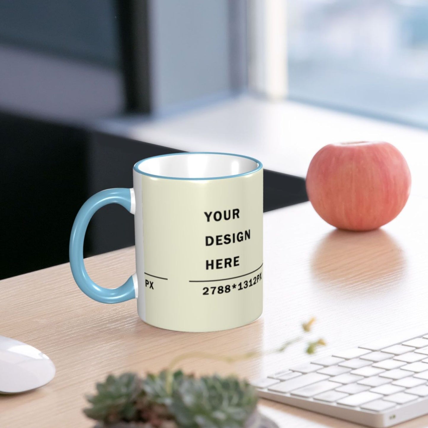 Design your Mug -Colored Edge Ceramic Mug-Surface Around Printed