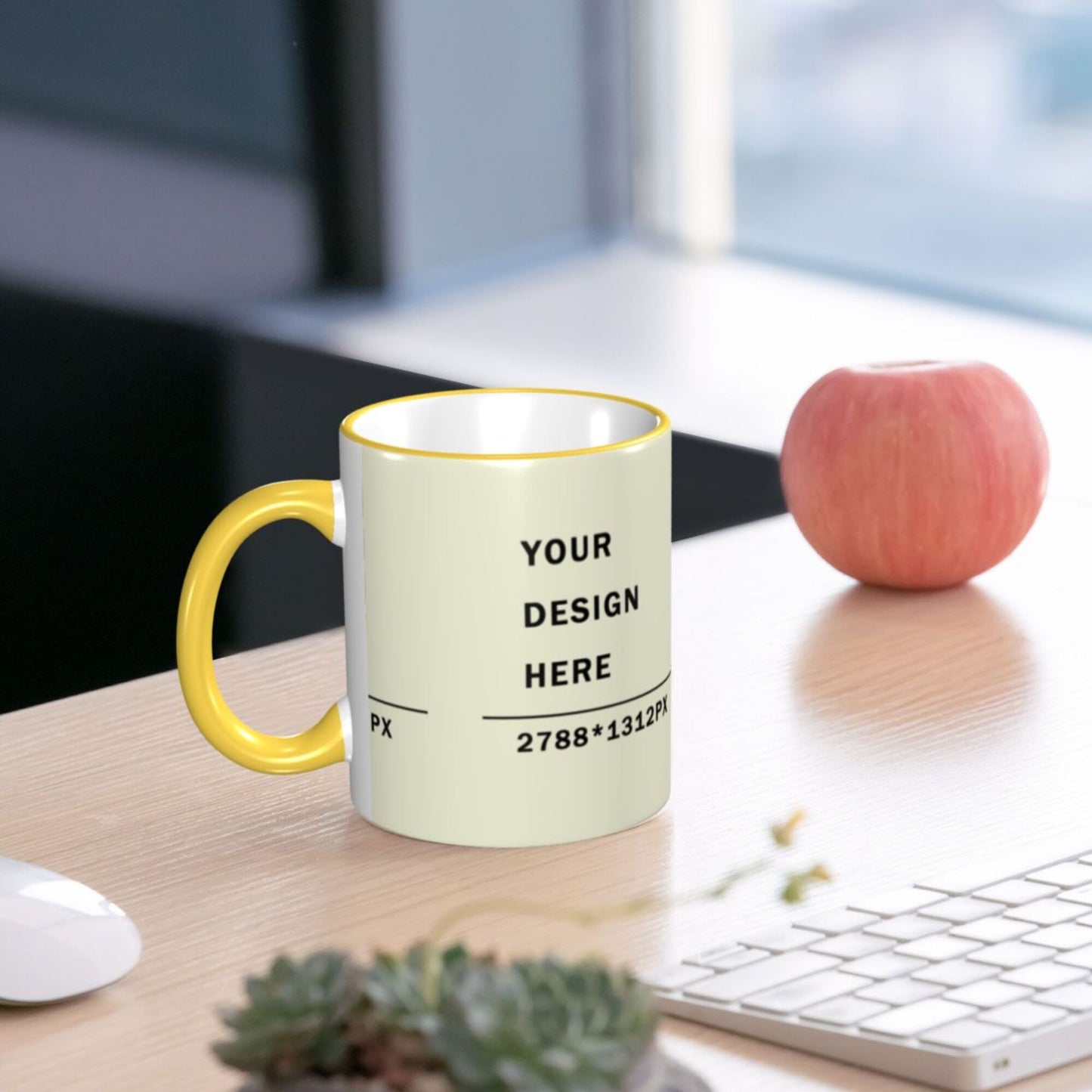 Design your Mug -Colored Edge Ceramic Mug-Surface Around Printed