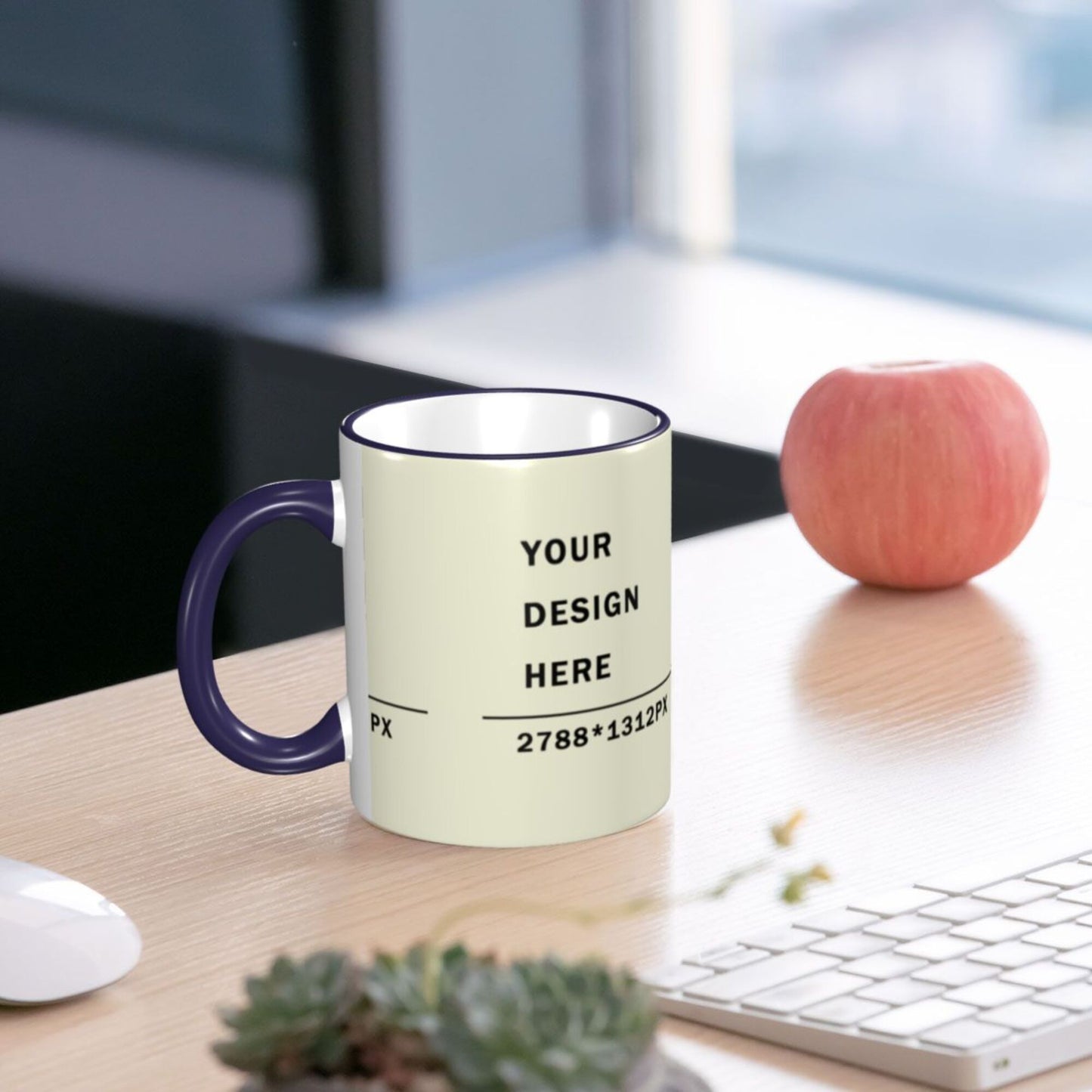 Design your Mug -Colored Edge Ceramic Mug-Surface Around Printed