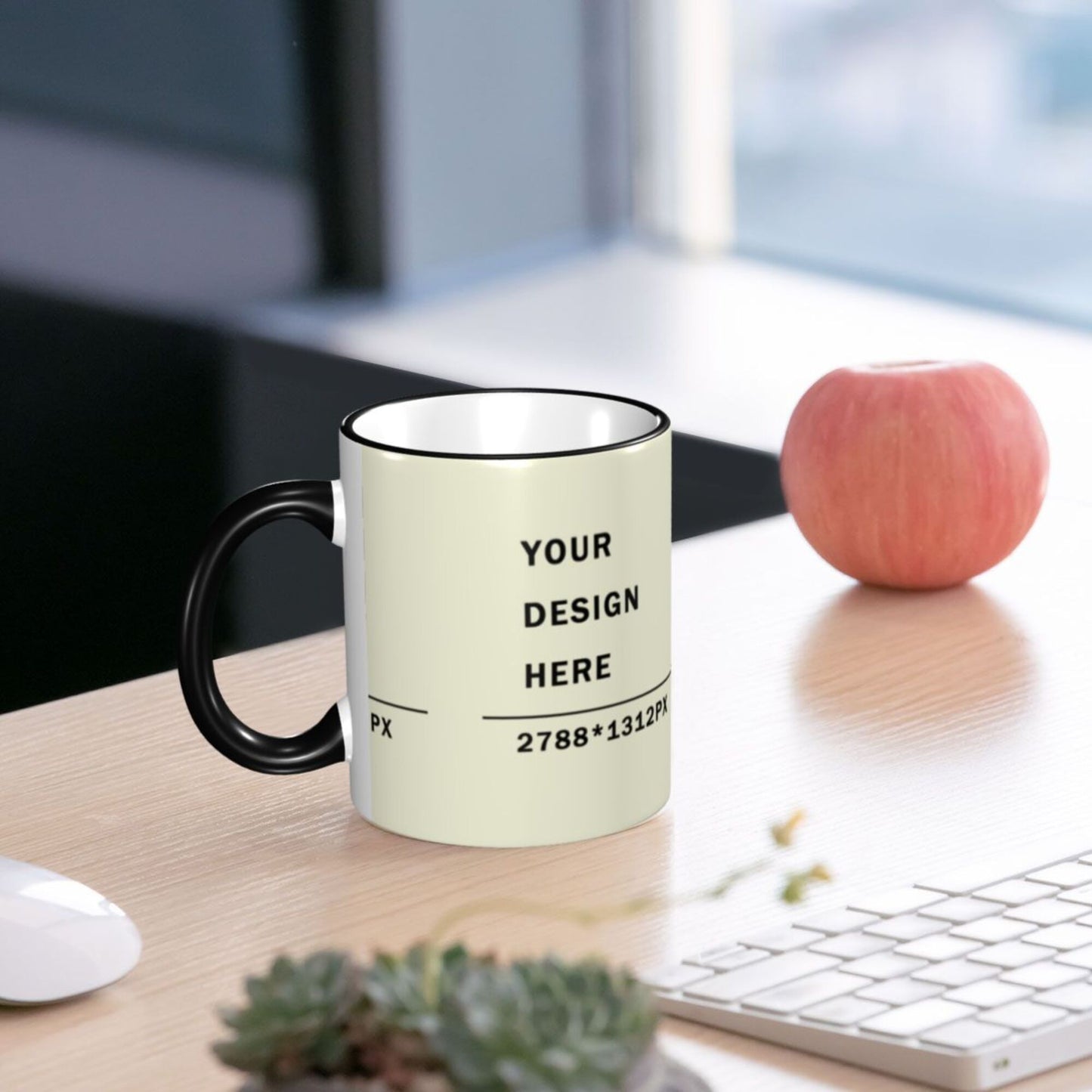 Design your Mug -Colored Edge Ceramic Mug-Surface Around Printed