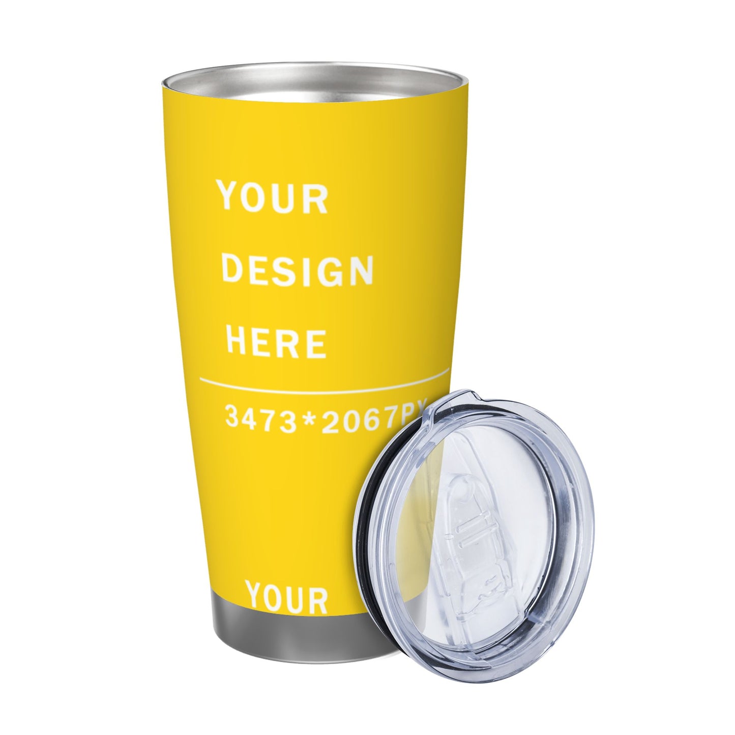 Design your Cup- stainless steel Insulated Travel Cup (Silver bottom)