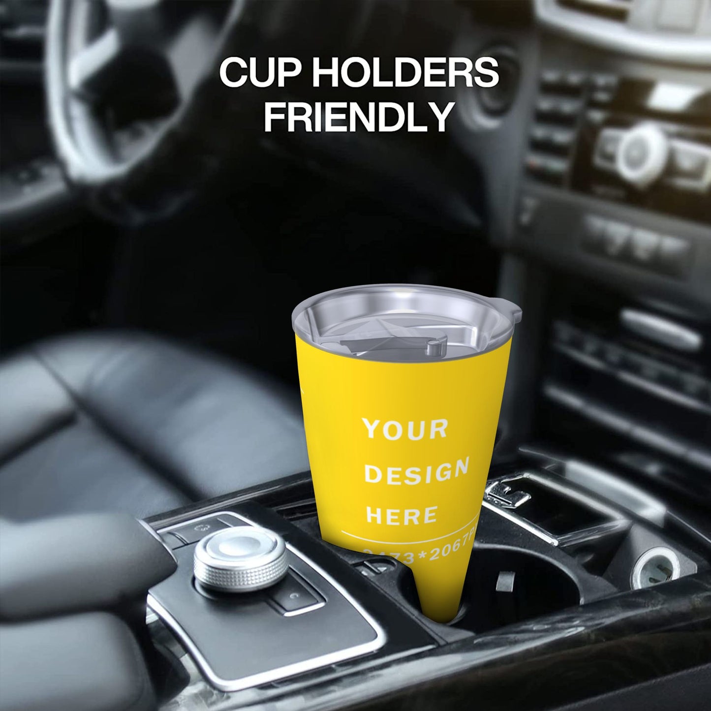 Design your Cup- stainless steel Insulated Travel Cup (Silver bottom)