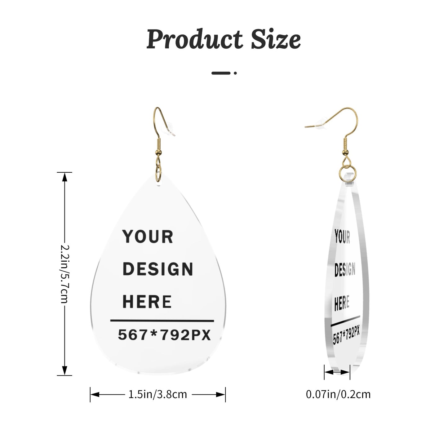 Design a Personalized Drop-shaped Acrylic Earrings