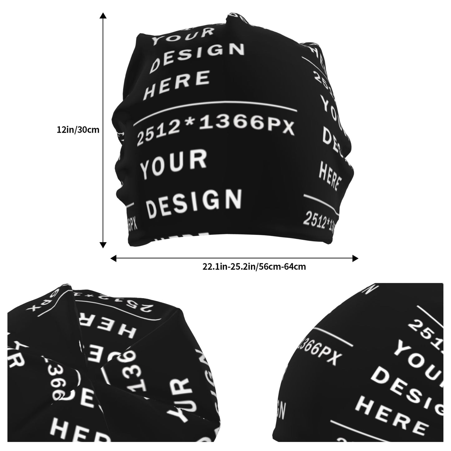 Custom full-printed Loose fit  Knitted Beanie