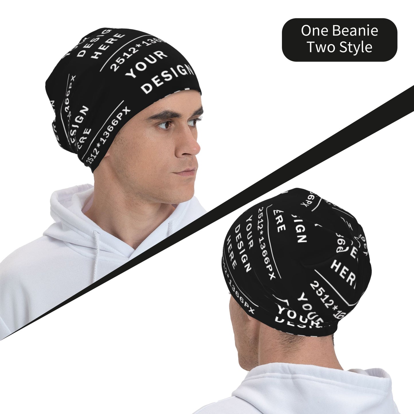 Custom full-printed Loose fit  Knitted Beanie