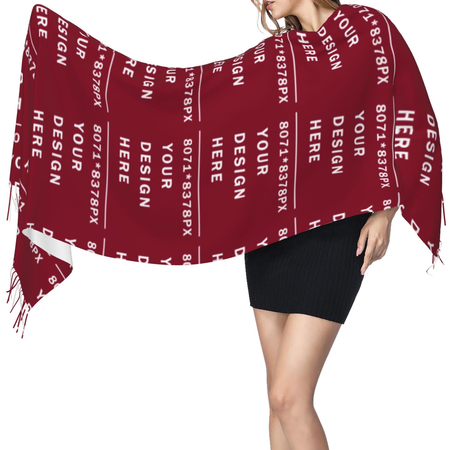 Custom Women's  warm fringed scarf