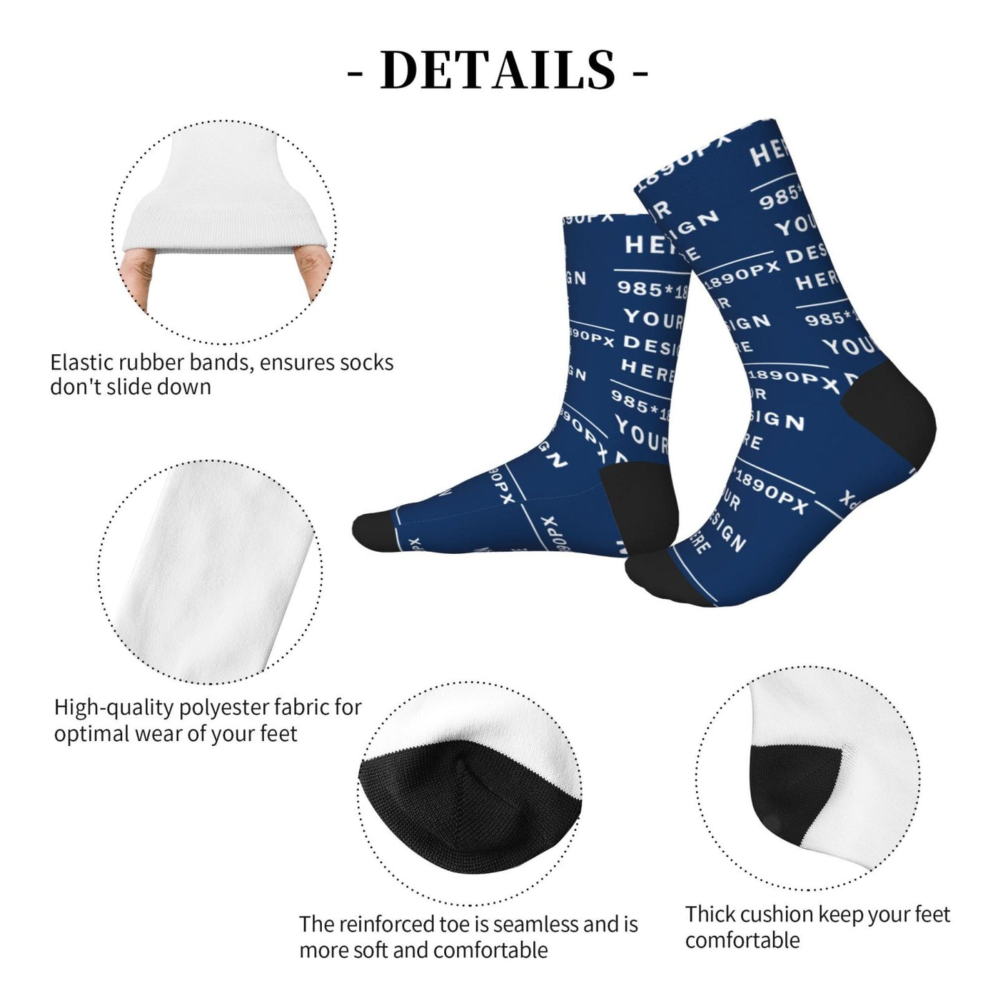 Custom Printed Adult Mid-calf Sock