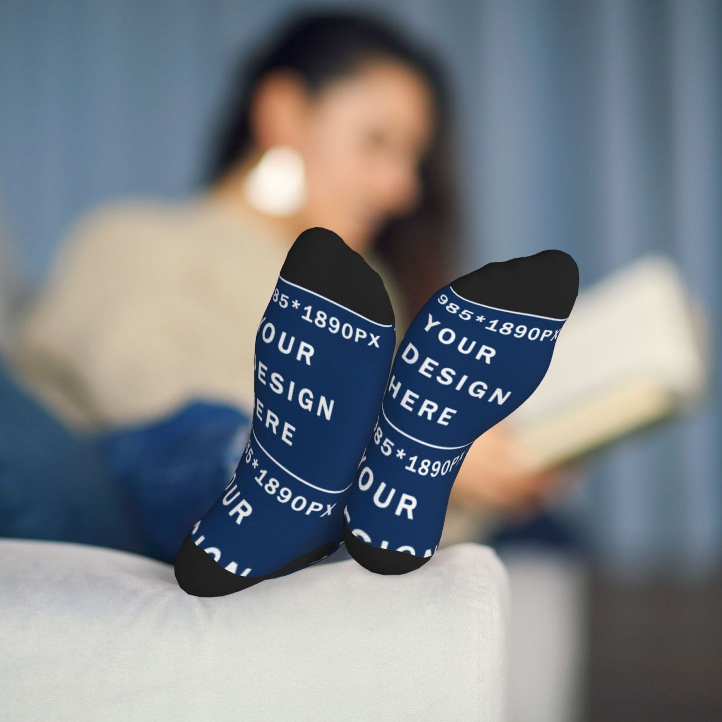 Custom Printed Adult Mid-calf Sock