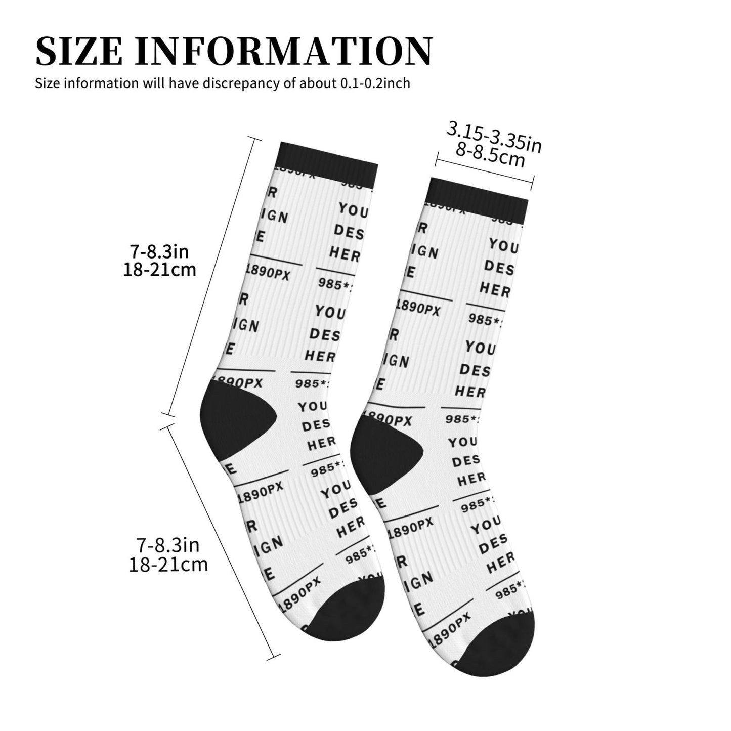 Custom Printed Adult Mid-Tube Sports Socks