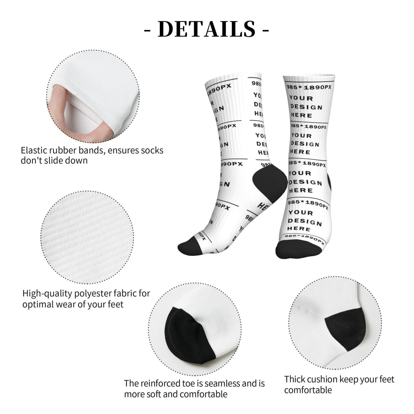 Custom Printed Adult Mid-Tube Sports Socks