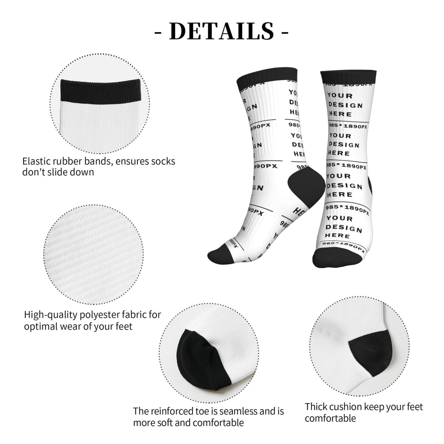 Custom Printed Adult Mid-Tube Sports Socks