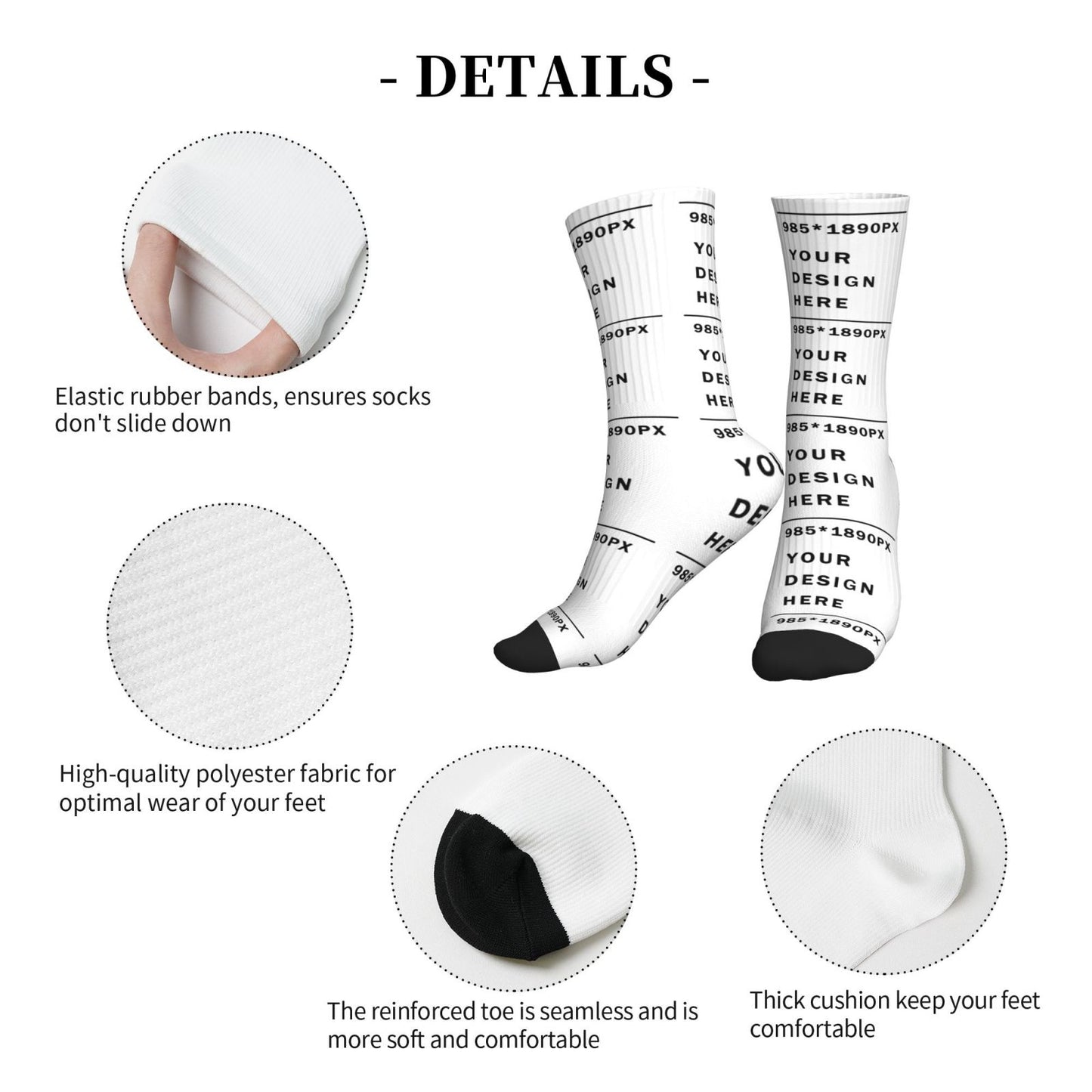 Custom Printed Adult Mid-Tube Sports Socks