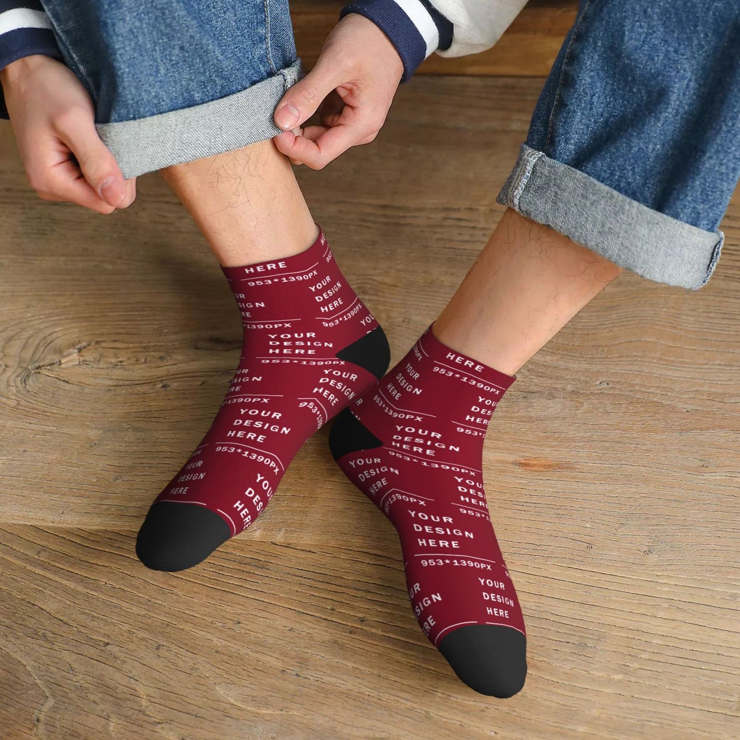 Custom Printed Adult Straight Socks (30cm)