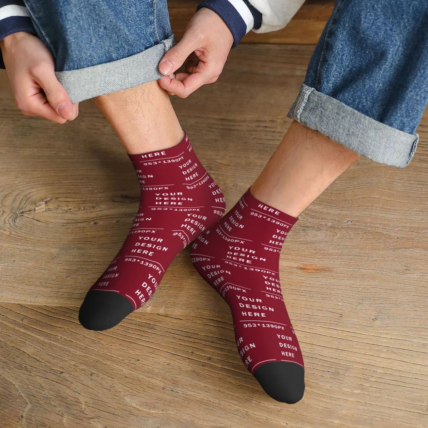 Custom Printed Adult Straight Socks (30cm)