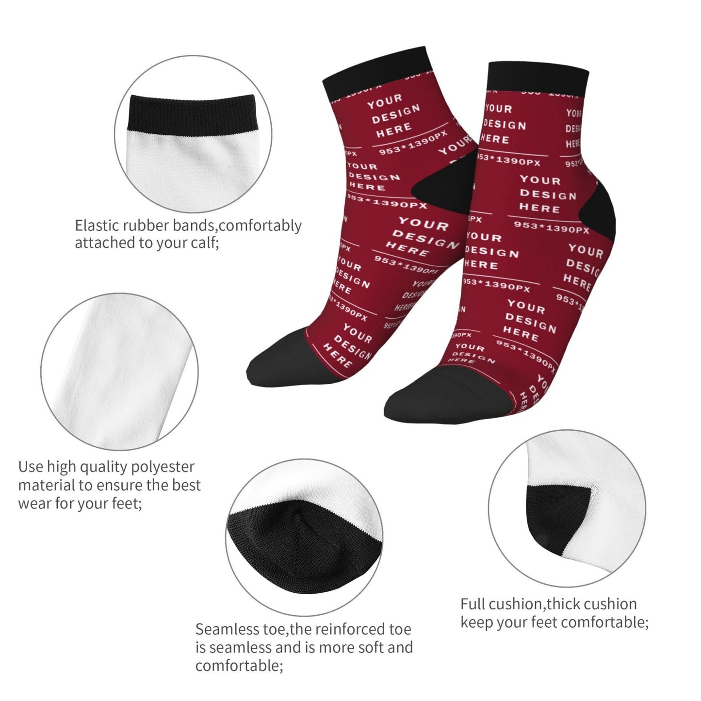 Custom Printed Adult Straight Socks (30cm)