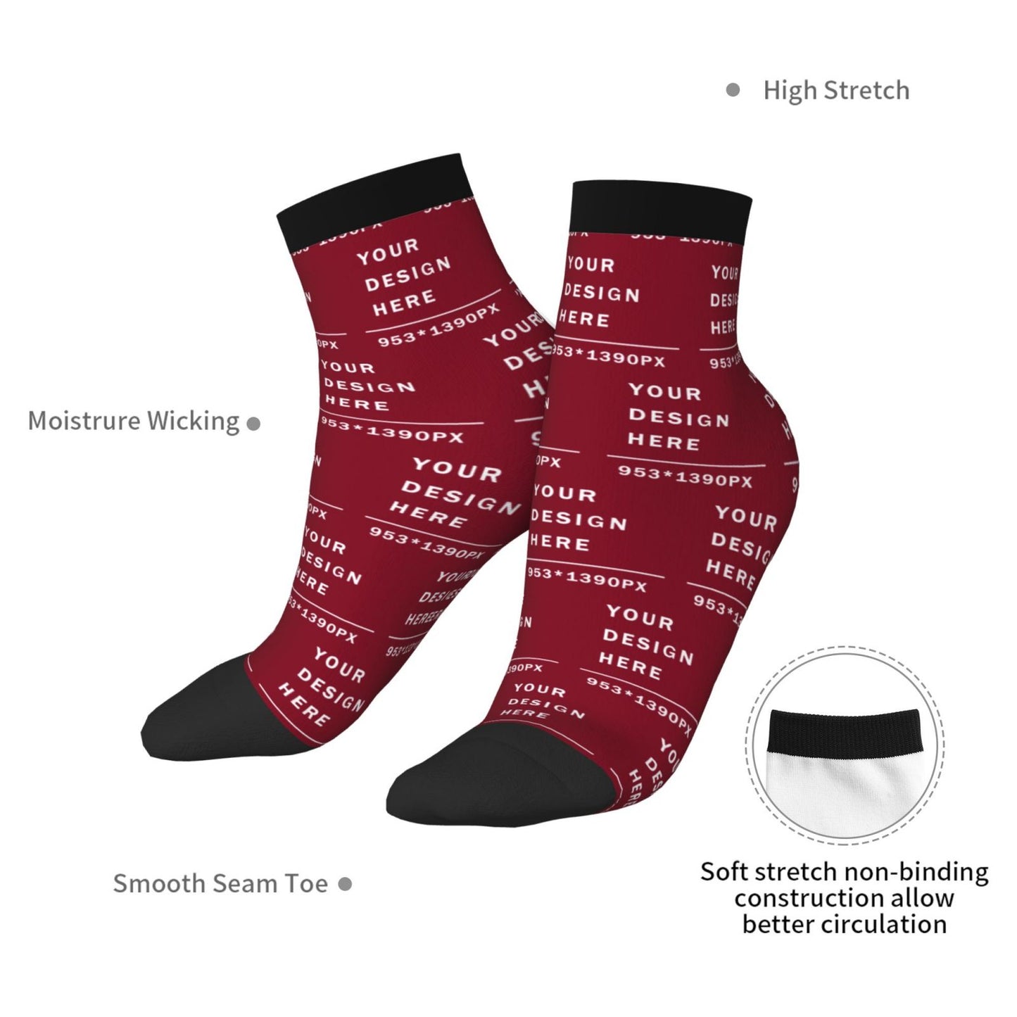 Custom Printed Adult Straight Socks (30cm)