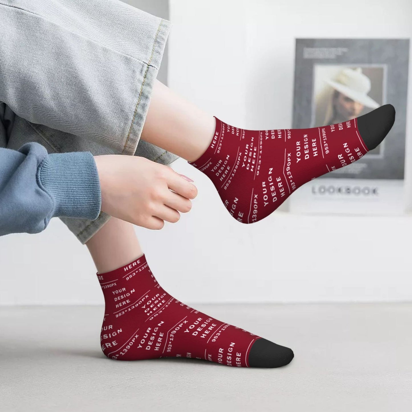 Custom Printed Adult Straight Socks (30cm)