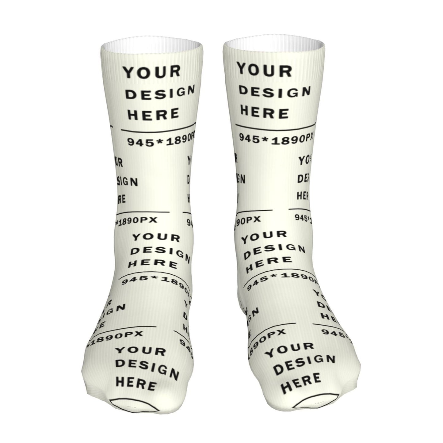 Custom Printed Adult Casual mid-tube socks 16in (no heels)