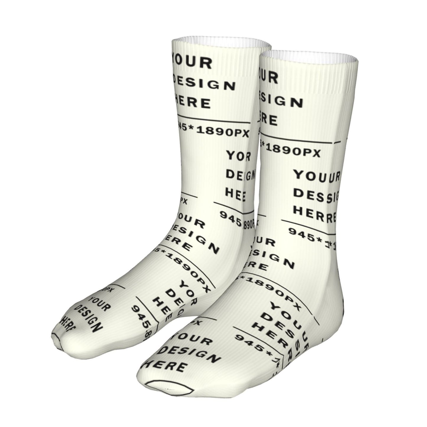 Custom Printed Adult Casual mid-tube socks 16in (no heels)