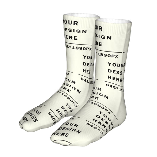 Custom Printed Adult Casual mid-tube socks 16in (no heels)