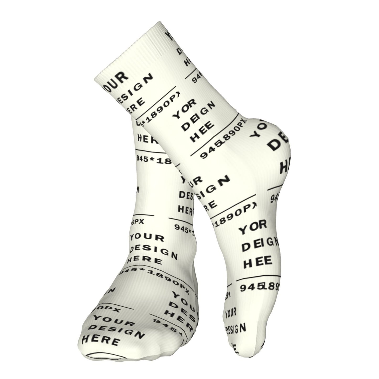 Custom Printed Adult Casual mid-tube socks 16in (no heels)