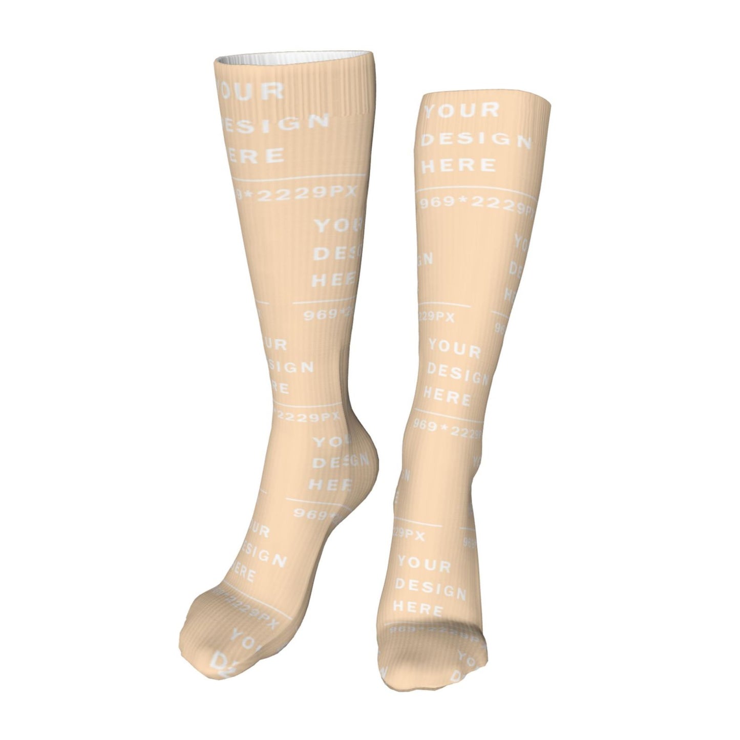 Custom Printed Adult Casual Knee-high tube socks 20in (no heels)