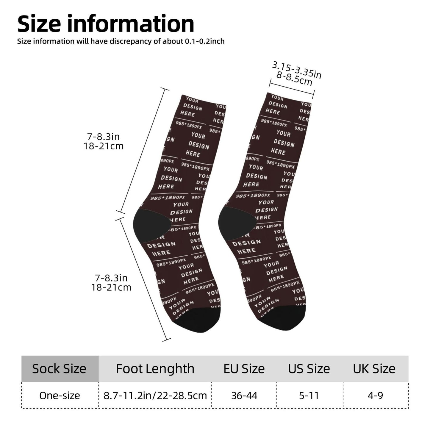 Custom Printed Adult Mid-calf Socks